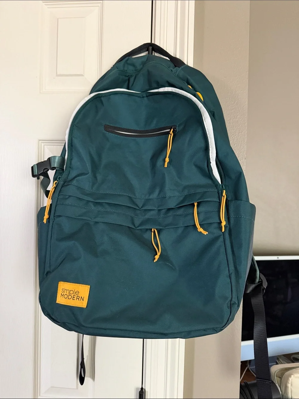 Teal Backpack with Yellow Accents - Men's Bag